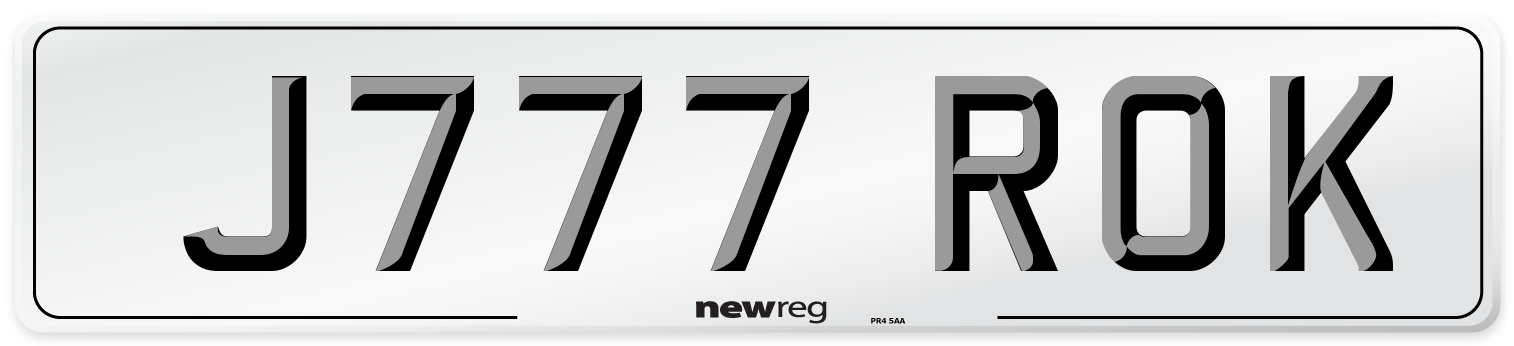 J777 ROK Number Plate from New Reg